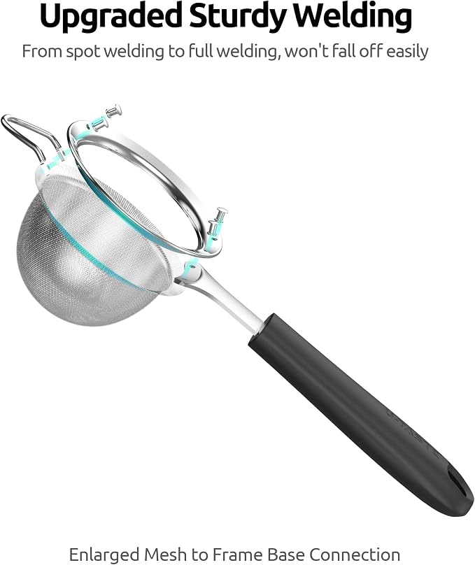 U-Taste Small Fine Mesh Strainer: 18/8 Stainless Steel 3.35in 30 Mesh Kitchen - Image 7