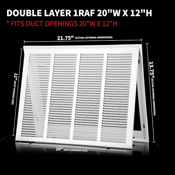 20×12 Return Air Grille Return Vent Cover - Image 5