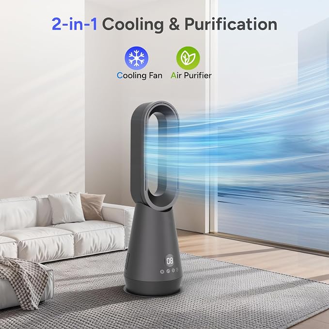 2-in-1 Bladeless Tower Fan - Image 3