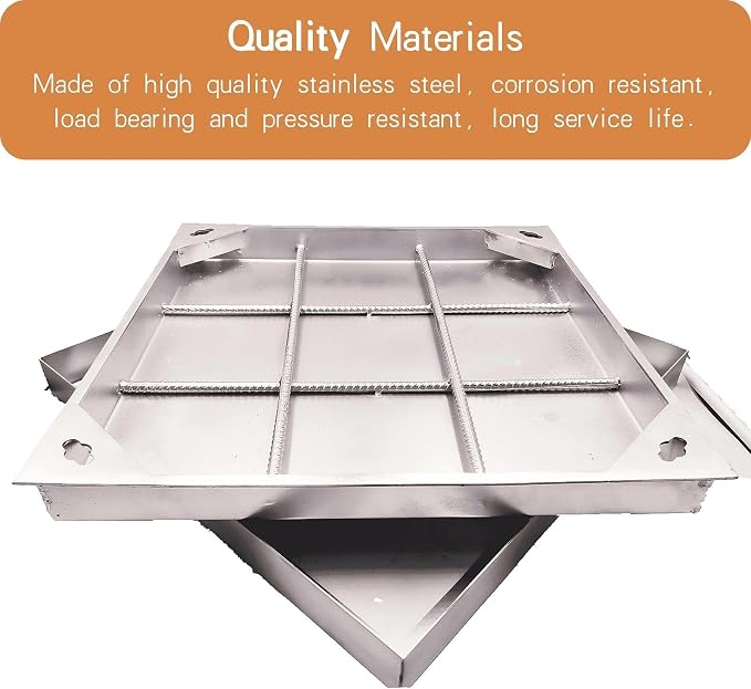 28x28 in Invisible Stainless Steel Manhole Cover and Frame - Image 3