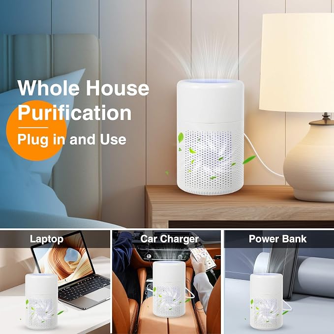 Small Air Purifier for Bedroom Home: Personal Desk Mini Air Purifier – Filters - Image 3