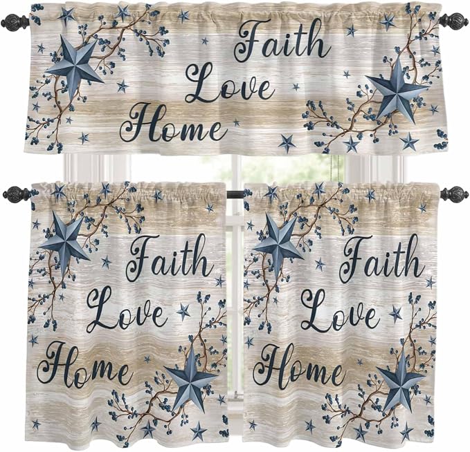 Vintage Country Kitchen Curtains Set 3 Piece by Unknown