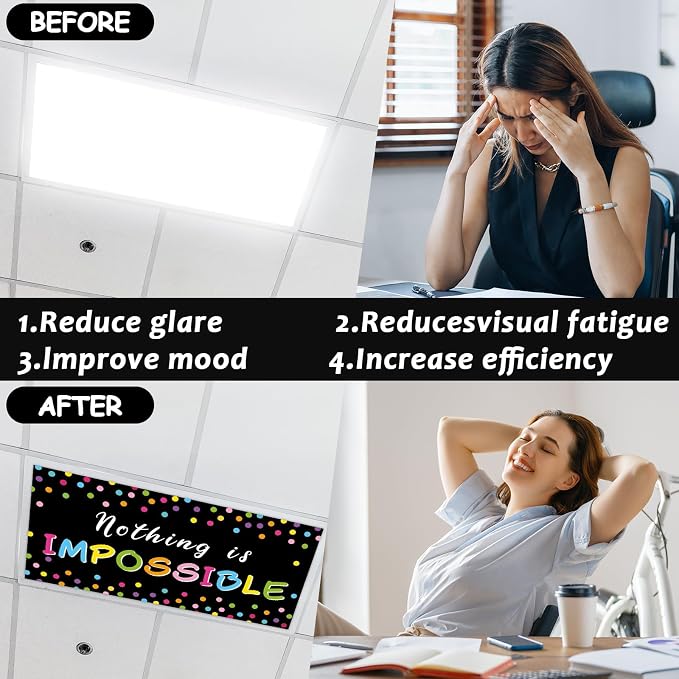 8Pcs Inspirational Fluorescent Light Covers - Image 4