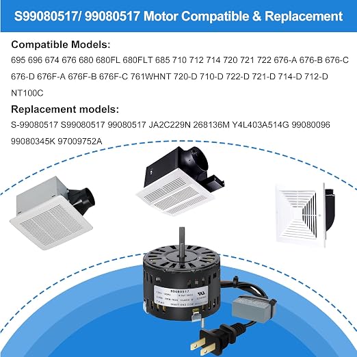 S99080517 99080517 Bathroom Fan Motor Replacement Parts - Image 4