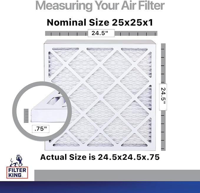 Filter King 25x25x1 Air Filter | 4-PACK | Carbon MERV 8 HVAC Pleated A/C - Image 2