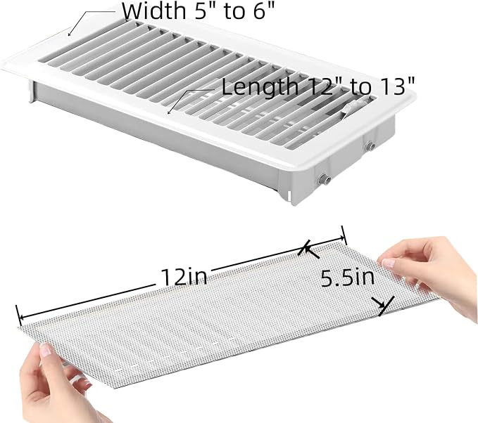 6-Pack White Magnetic Vent Covers 5.5x12 Inch - Image 2