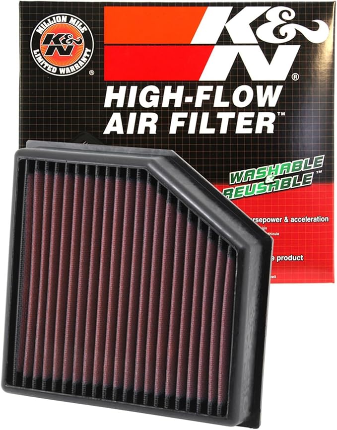 K&N Engine Air Filter: Reusable, Clean Every 75, 000 Miles, Replacement Car Air by KNEngineeringInc