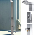 Bondi Silver ADA 316 Marine Grade Stainless Steel Outdoor Shower Panel-No Rust! Perfect for Swimming Pools. Hot & Cold Water Connections! Wall-Mounting & Freestanding Options