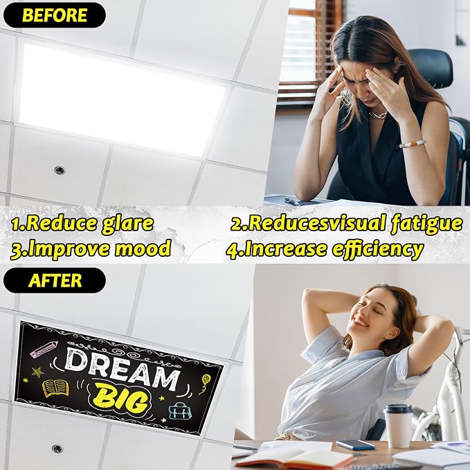 8Pcs Inspirational Fluorescent Light Covers - Image 4