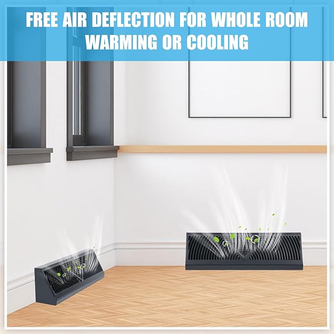 Yaocom 2 Pack Baseboard Register Vent 18 Inch Duct Opening Size Vent Covers - Image 5