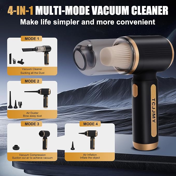 4-in-1 Cordless Car Vacuum Cleaner, 14000PA Powerful Handheld Vacuum - Image 3