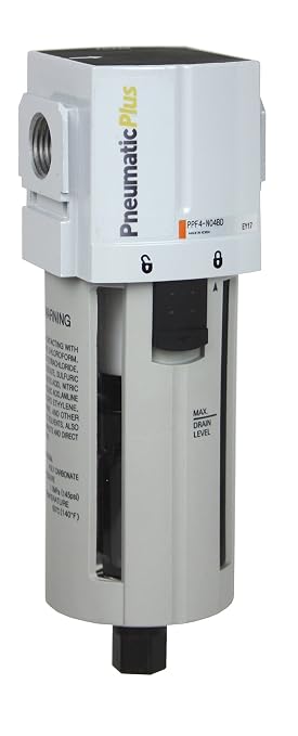 PneumaticPlus PPF4-N04B Compressed Air Particulate Filter 1/2" NPT, 5 Micron by PneumaticPlus