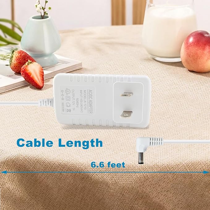 12V Power Cord Replacement for Levoit Core Mini Air Purifier LAP-C161-WUS - Image 2