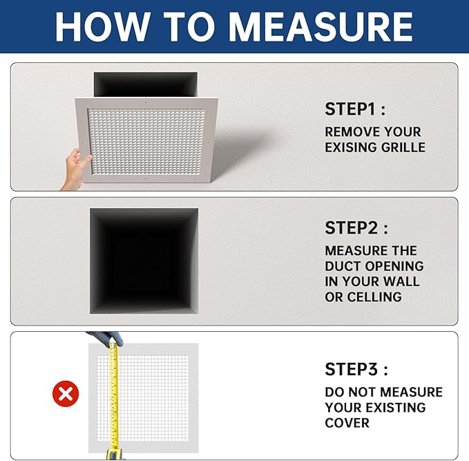 Return Air Grille Fits 20'' x 20'' Duct Opening, Aluminum Eggcrate Return - Image 4