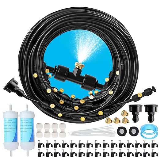 100FT Mister for Outside Patio Misting Cooling System, 100FT Misting Line+32 by Maotong