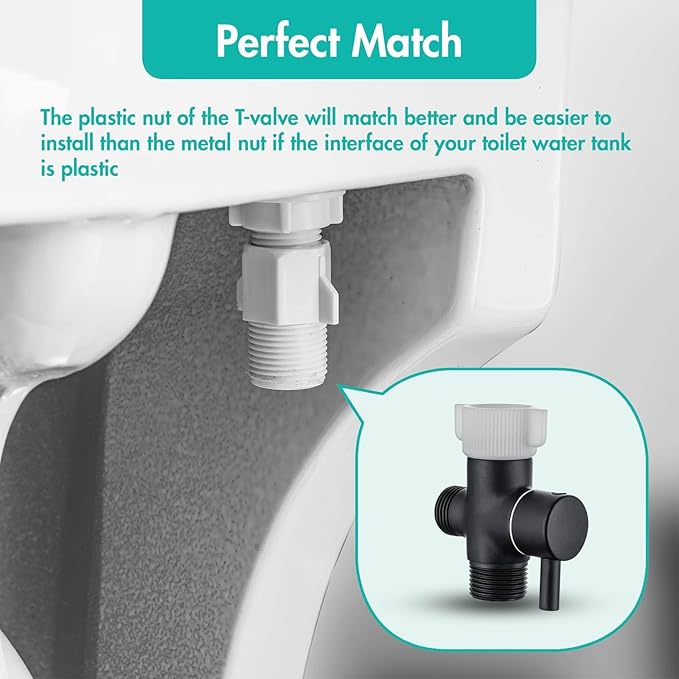BARROCK Handheld Bidet Sprayer for Toilet, Stainless Steel Metal Made Baby Cloth Diaper Spraying Kit, Bathroom Toilet Bidet Attachment Set for Bathing Pets and Feminine Washing,Matte Black and Gold
