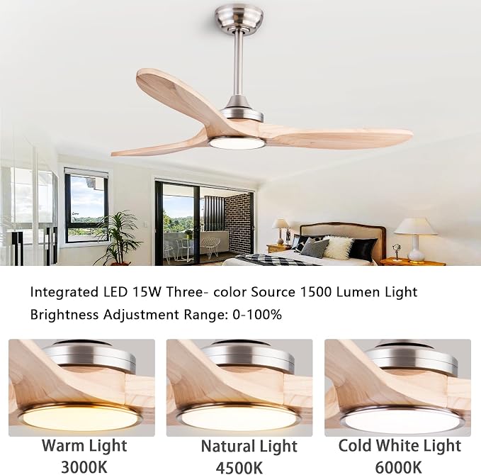 QUTWOB 42" Wood Ceiling Fans - Image 4