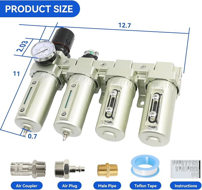 3/4" NPT Industrial Grade 4 Stage Air-Dryer-for-Compressor, - Image 2