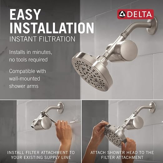 Delta Faucet Clarifi Standard Shower Filter Attachment Brushed Nickel - Image 3