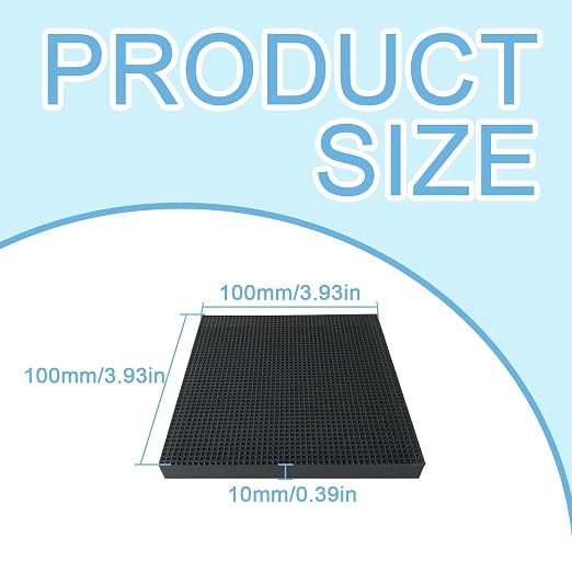 4 Pack Rubber Anti-Vibration Pads 100×100×10mm Thick Non Slip Grid Texture Anti - Image 2