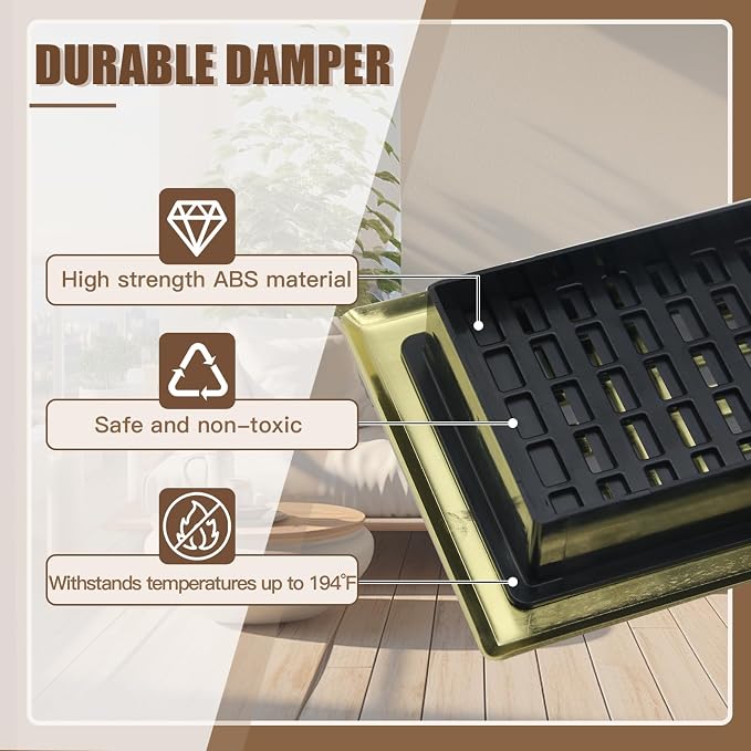 Floor Register Heavy Duty Walkable Steel Vent Register Brushed Gold Color 4X10 - Image 4