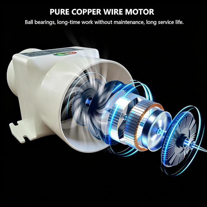3 inch Inline Duct Fan with Adjustable Speed, 10 W 53 CFM Ventilation System - Image 6