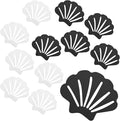 30 Pcs Bathtub Stickers Non Slip, Shell Shaped Tubs Safety Shower Treads, Adhesive Sticker for Bathroom Bathtub, Shower Floor,Blue (White and Black)