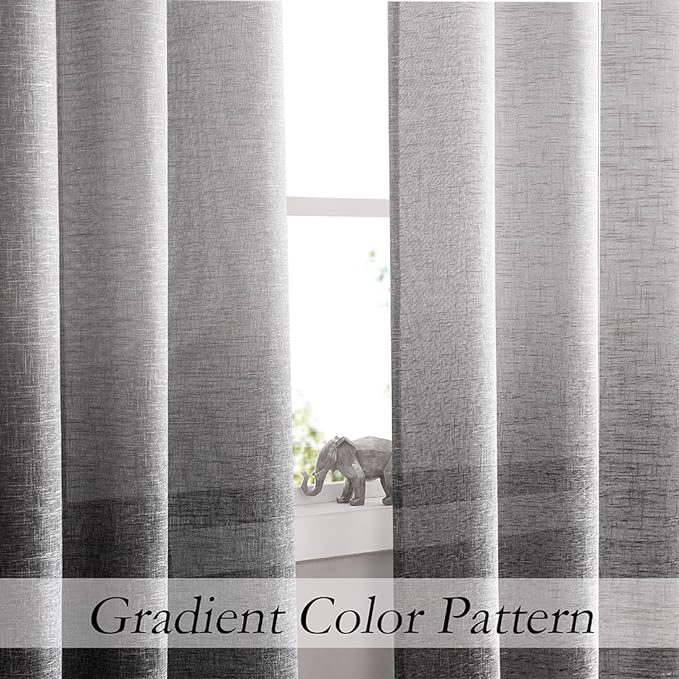 Ombre Light Filtering Door Curtain 100" Extra Wide Gradient Print on Rayon - Image 2