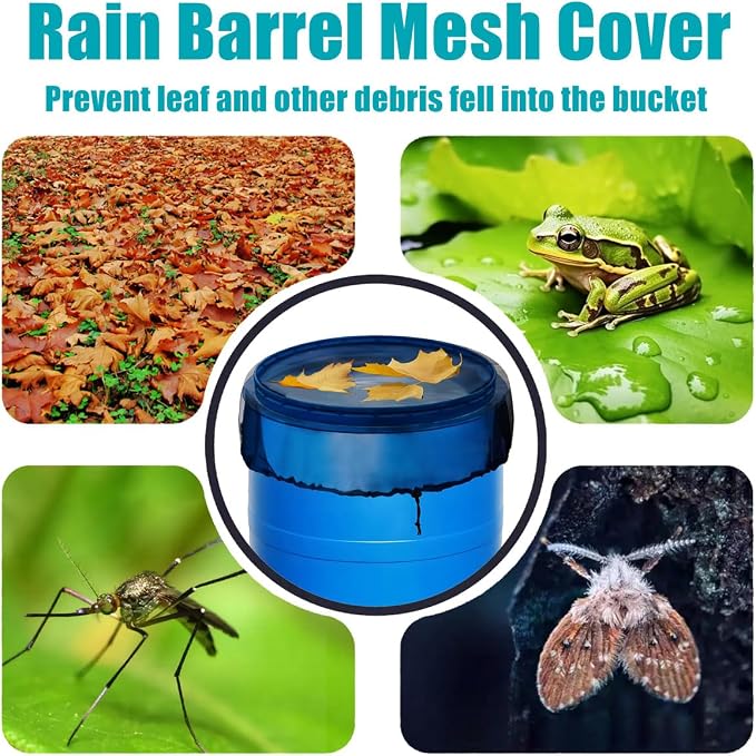 4 Pcs Rain Barrel Mesh Cover, 39.4 inch Water Collection Bucket Net - Image 2