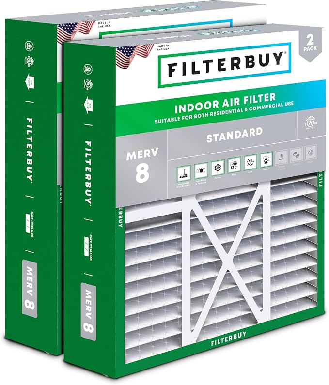 Filterbuy 22x24x5 Air Filter MERV 8 Essential Dust & Allergy Defense, by Filterbuy