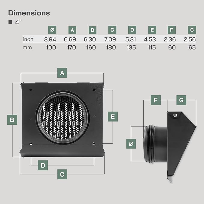 Vent Systems 4" Inch Exhaust Vent Cover - Image 2