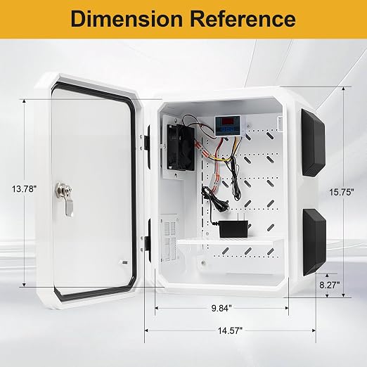 Outdoor Electrical Box with Key Lock, 12V Cooling Fan & Temperature Controller - Image 5
