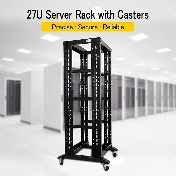 RAISING ELECTRONICS 27U 4 Post Open Frame Network Server Rack 19inch Width - Image 2