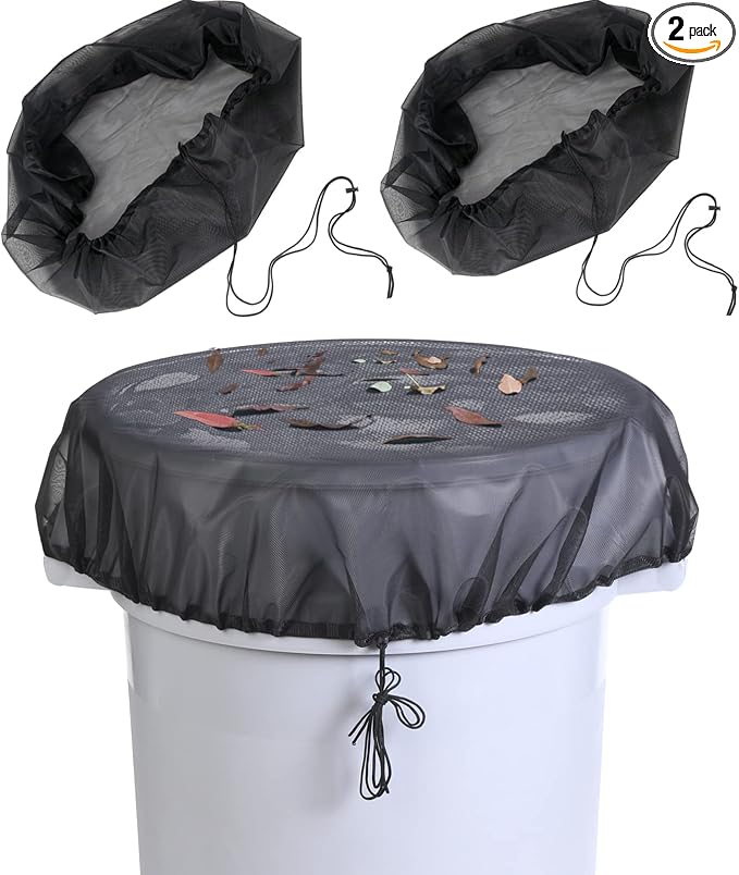 37.5 Inch Mesh Cover for Rain Barrel, Rain Bucket Leaf Filter Screen Cover by OwlFocus