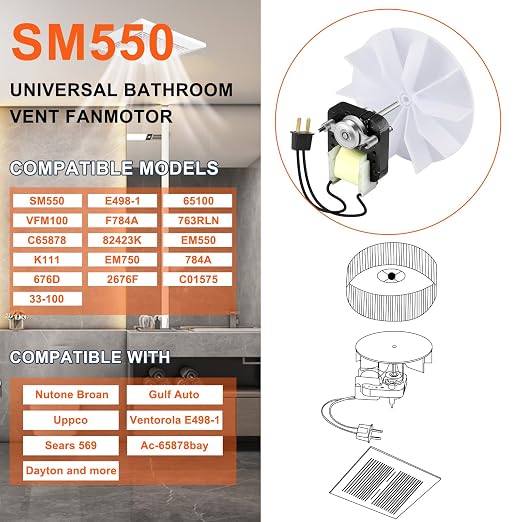 Hiorucet SM550 Universal Bathroom Fan Motor - Image 3