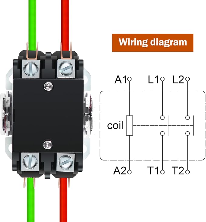 Dreyoo 1 Pack Carrier HVAC Motor Contactor, 120V 30 Amp Coil 2 Pole Replacement - Image 2