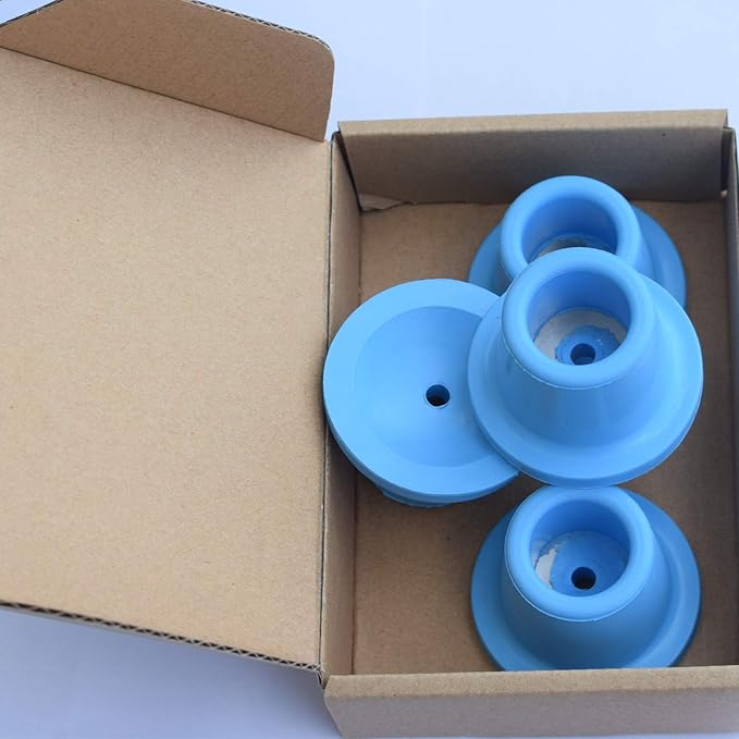 Replacement Feet for Shower Chair Bath Seat, Shower stools and Transfer Bench, Non-Skid Shower Bench and Tub Transfer Benches Rubber Suction Cup Feet, Metal Insert Reinforced (1" I.D, Blue)