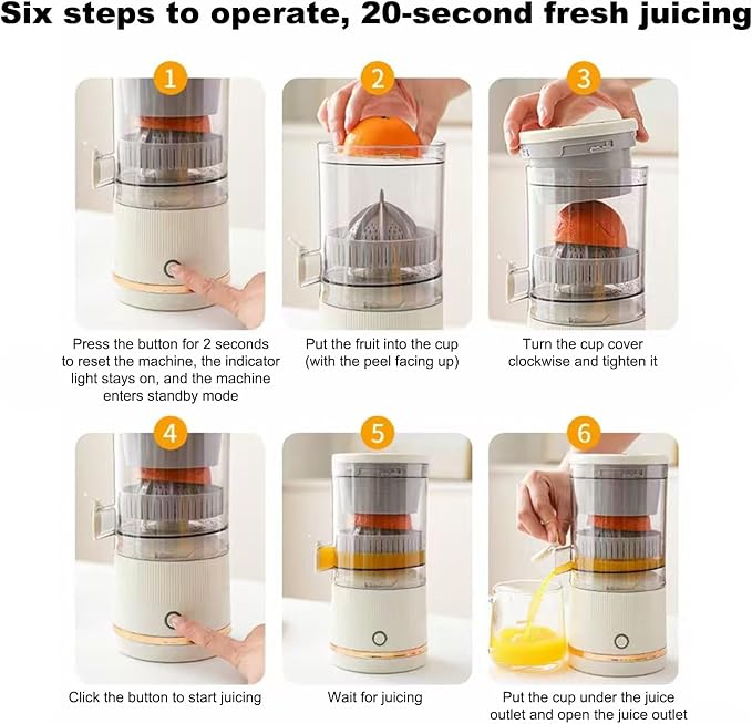Automatic Juicer, Citrus Fruit Press Machine, Portable 7.4v Blender Container - Image 5