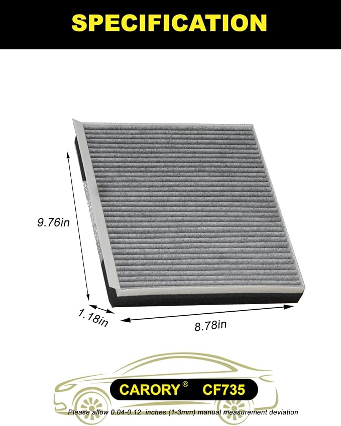 CARORY Cabin Air Filter w/Activated Carbon - Image 2