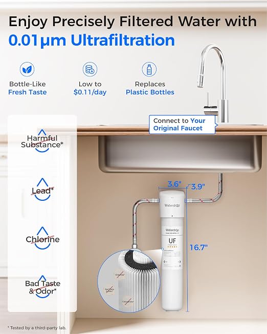 Waterdrop 15UBW-UF 0.01 μm Ultra Filtration Under Sink Water Filter System - Image 2