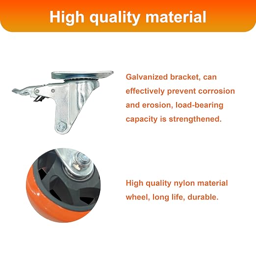 8 Pcs 4 Inch Heavy Duty Casters, - Image 5
