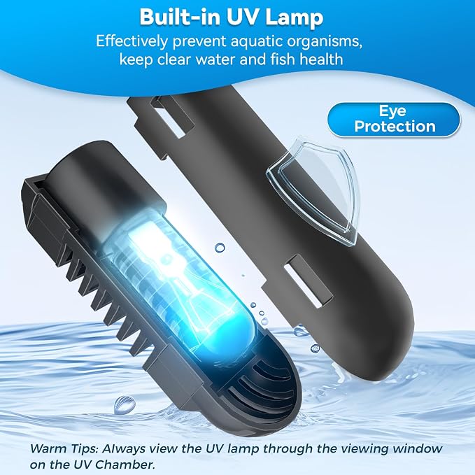 POPOSOAP Pond Filter with Pump Fountain Kits Built-in UV Clarifier, 660GPH/40W - Image 4