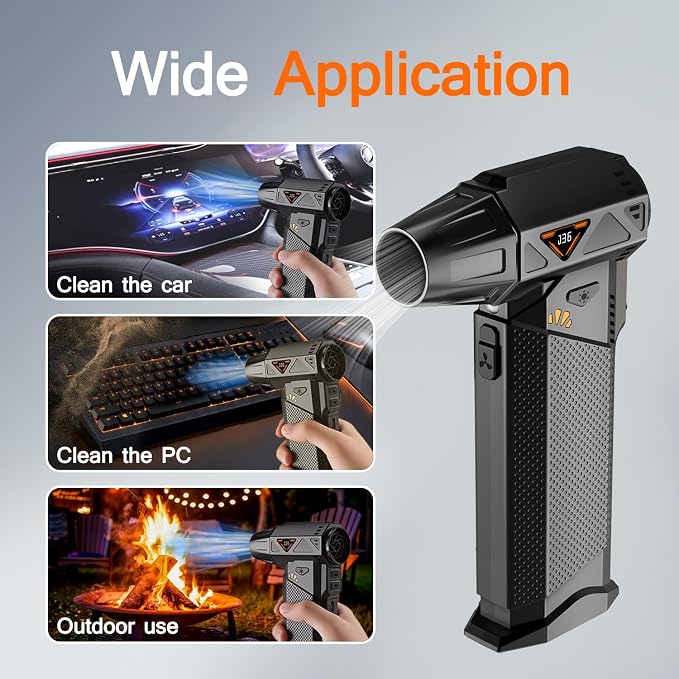 Compressed Air Duster, 2-in-1 Cordless Electric Air Duster & Mini Vacuum - Image 4
