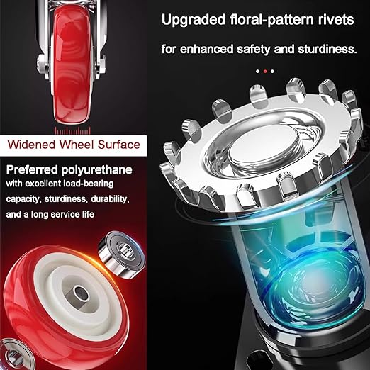 4 inch Casters Load 2400lbs -Includes 2 Sets of Adaptive Screws -Lockable - Image 4