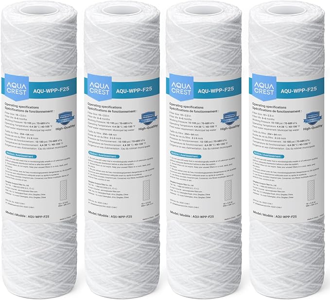 AQUA CREST AP110 5 Micron 10"x2.5" String Wound Whole House Water Filter by AQUACREST