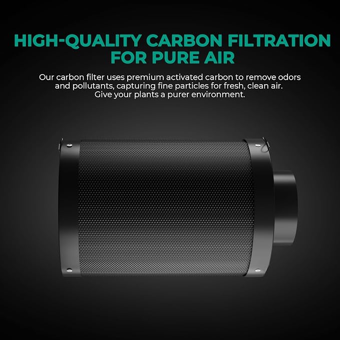 MARS HYDRO 6 Inch Carbon Filter, Inline Air Filter Odor Control - Image 3