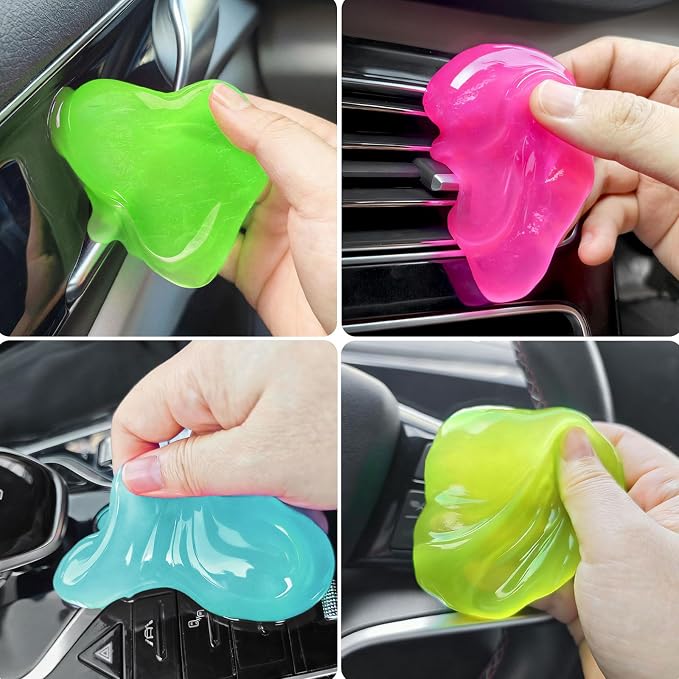 Car Cleaner Gels 4 Pack, Universal Dust Cleaner Putty Cleaner Slime, Cleaning - Image 2