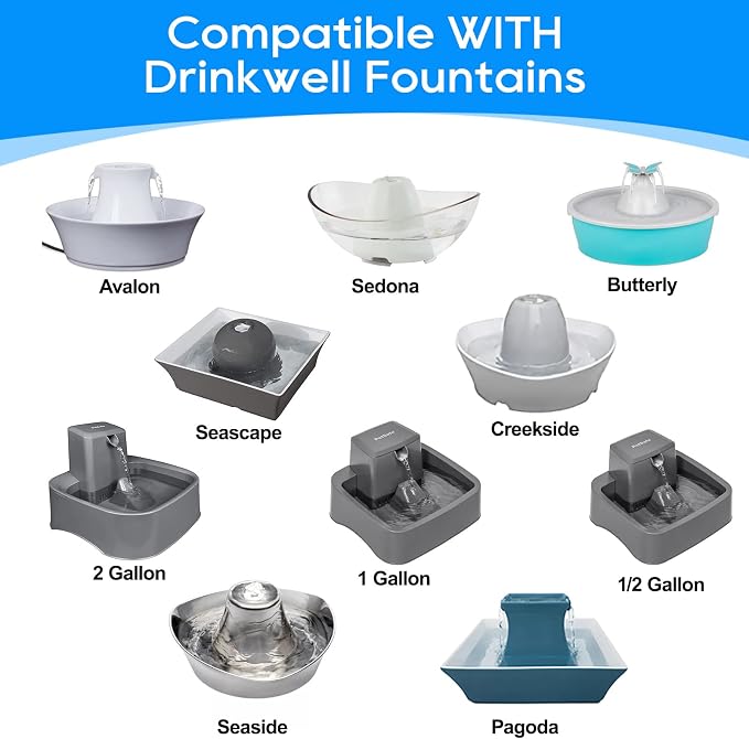 12+12 Pack Cat Water Fountain Filter, Pre-Sponge & Replacement Carbon Filters - Image 2