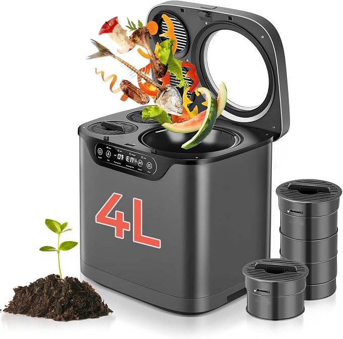 Electric Composter for Kitchen 4L, Countertop Compost Bin Indoor by HOME