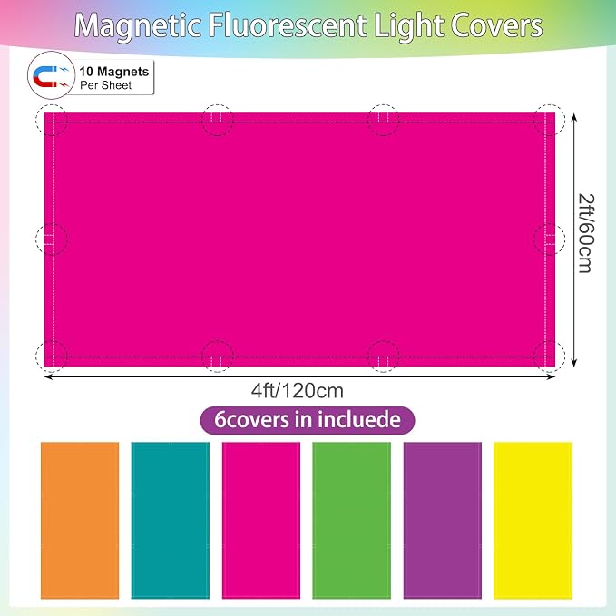 6pcs Magnetic Fluorescent Light Covers - Image 2